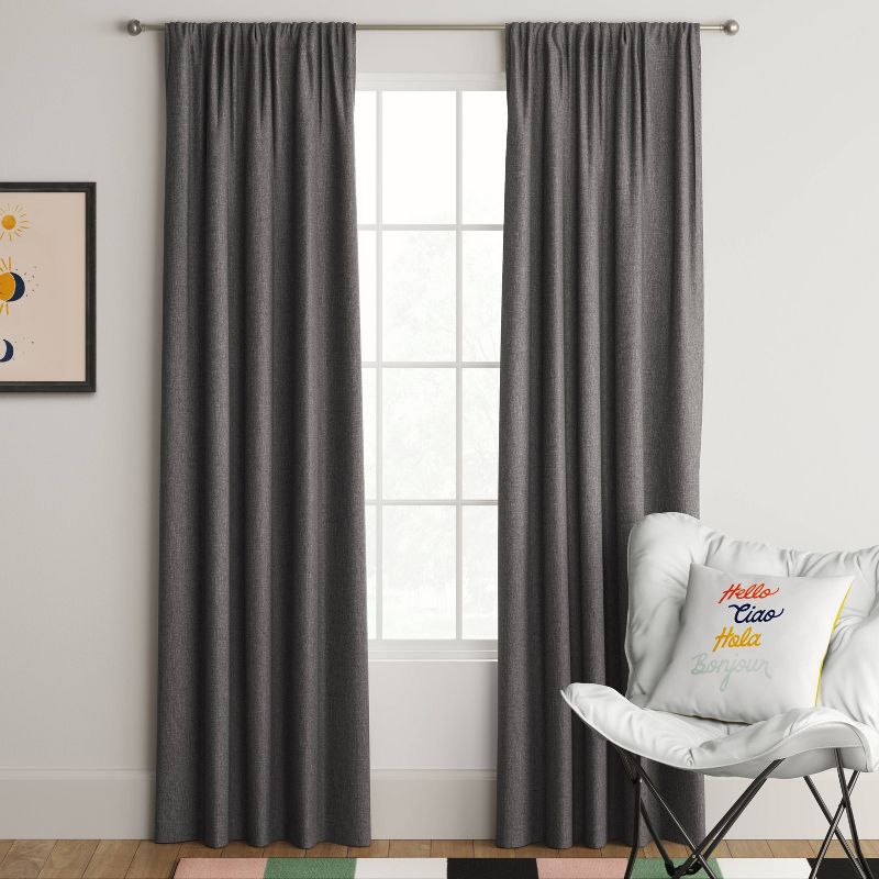 1pc Room Darkening Heathered Window Curtain Panel - Room Essentials™, 3 of 15