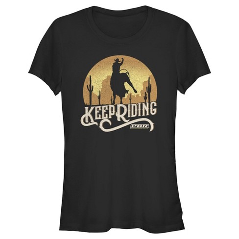 Juniors Womens Professional Bull Riders Keep Riding T-shirt - Black ...