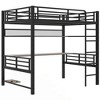 YOOCOZZ Full Size Metal Gaming Loft Bed with Desk, Shelves, Iron Mesh and Remote LED Lighting - Black - 3 of 4