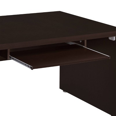 Skylar Cappuccino L-Shape Office Desk Set with File Cabinet
