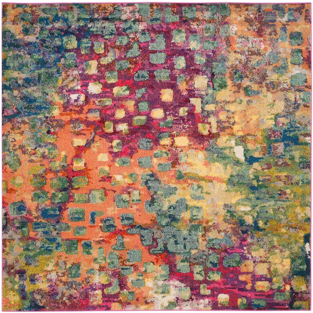 3'x3' Loomed Shapes Square Accent Rug Pink - Safavieh