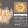 Siljoy Modern Brass Finish Glass Chandelier for Dining Room, 6 Lights Ceiling Light Fixture for Living Room Kitchen Island Bedroom, D19.68" x H18.50" - 3 of 4