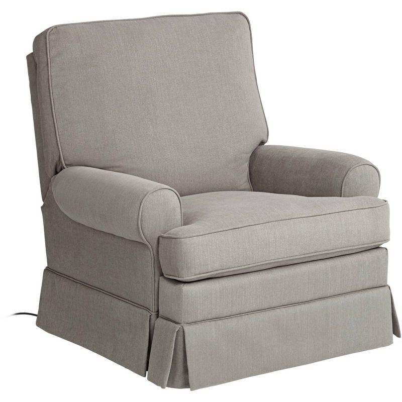 Elm Lane Slate Gray Glider Recliner Chair Modern Armchair Comfortable Push Manual Reclining Footrest for Bedroom Living Room, 1 of 10