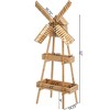 Vintiquewise Rustic Wooden Cart with Windmill Accent and Decorative Piece for Garden Decor, or as a Unique Storage Solution for Home or Garden Tools - image 4 of 4