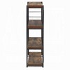 Industrial Style 1pc Bookshelf Black Metal Frame Wooden Weathered Oak Finish Home Office Furniture - 3 of 4