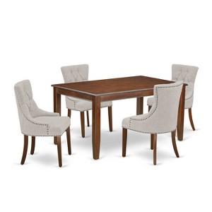 HomeStock 5-Pc Mahogany Finish Solid Wood Top - Rectangular Dining Room Set - Seats 4 - 1 of 4