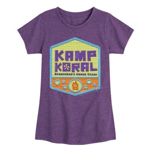 Girls' - SpongeBob SquarePants - Kamp Koral Kamp Koral Logo Badge Fitted Short Sleeve Graphic T-Shirt - 1 of 4