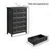CAVINAS Farmhouse Dresser for Bedroom,MDF Dresser with Modern Style for Bedroom,Living Room,Hallway,White/Black/Beige+White - 3 of 4
