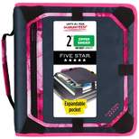 2" Sewn Zipper Binder with Expansion Panel Navy/Pink - Five Star
