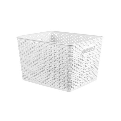 our goods Woven Plastic Storage Basket - White - Shop Storage Bins at H-E-B