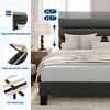 Bed Frame Platform Bed with Adjustable Headboard, Linen Fabric Upholstered and Wooden Slats Support, Easy Assembly, Dark Grey - 4 of 4