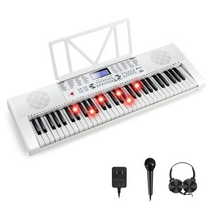 Infans 61-Key Electric Piano Portable Digital Keyboard w/Lighted Key Music Stand - 1 of 4