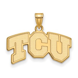 Black Bow Jewelry 14k Yellow Gold Plated Sterling Silver Texas Christian Horned Frogs NCAA Small Pendant - 1 of 3