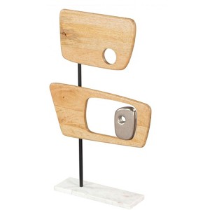 Wize Natural Finish Table Art – 25.4" H Sculpture with Aluminum Body and Marble Base by Zuo Modern - 1 of 4