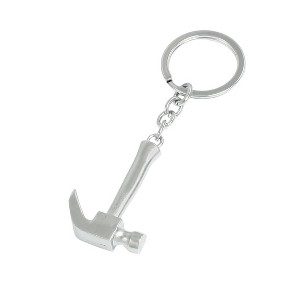 Unique Bargains Mini Claw Hammer Decor Metal Keyring Chain Silver Tone - 1 of 4