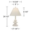 360 Lighting Ashely 24 1/2" High Mid Century Modern Accent Table Lamps Set of 2 White Finish Living Room Bedroom Bedside Nightstand House Office - 4 of 4