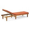 Nadine 3pc Outdoor Acacia Wood Chaise Lounge Set with Cushions - Teak/Orange - Christopher Knight Home - 3 of 4