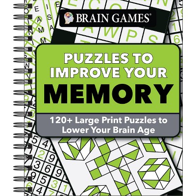 Brain Games - Puzzles to Improve Your Memory - (Brain Games Large Print) by  Publications International Ltd & Brain Games (Spiral Bound)