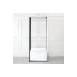 HomeStock Fiona Wood and Metal Walk-in Closet with One Drawer - 1 of 4