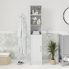 Merrick Lane Slim Linen Tower Organizer with Adjustable Cabinet Shelves, Open Shelves, and Magnetic Closure Doors - 2 of 4