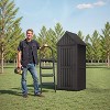 Lockable Outdoor Storage Shed, Waterproof & Heavy-Duty Resin Garden Tool Cabinet, Weather-Resistant for Secure Patio, Backyard, and Garage Use - Black - 4 of 4