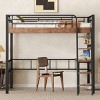 Streamdale Metal Full Size Loft Bed with Built-in Desk, Storage Shelf and Ladder, Black - 3 of 4