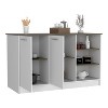 NicBex Kitchen Island Cart Morden Kitchen Carts with Storage, 2 Cabinet Door, 3 Storage Shelves for Kitchen, White - 3 of 4