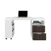 NicBex Modern Minimalist Computer Desk with Drawers & Shelves,Teens Student Writing Desk,Home Office Desk for Study,Studio - 3 of 4