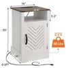 TiramisuBest Farmhouse Nightstand Side Table, Wooden Rustic End Table, Tall Bedside Table with Electrical Outlets Charging Station - White - 3 of 4