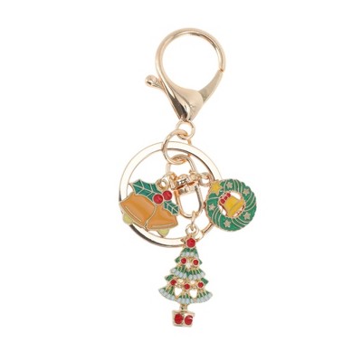 Unique Bargains Cute Christmas Keychain Double Ring Lobster Clasp Zinc Alloy 3.15" 1 Pc