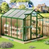 Polycarbonate Greenhouse for Outdoors, Large Walk-InGreenhouse with Quick Setup Structure and Roof Vent, Greenhouse with Ventilation - 2 of 4