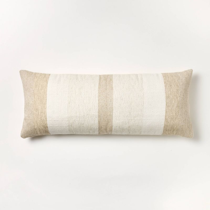 Oversized Woven Lumbar Throw Pillow Cream/Neutral - Threshold&#8482; designed with Studio McGee, 1 of 6