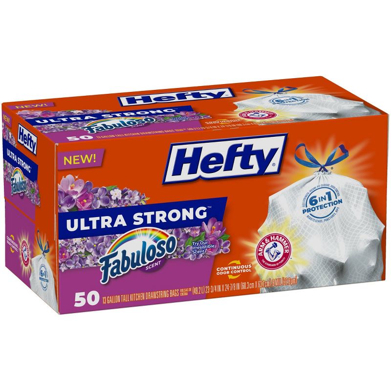 Hefty Ultra Strong Fabuloso Tall Kitchen 13 Gallon Trash Bags - 50ct, 3 of 11