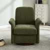 PAGED Swivel Accent Chair Modern Barrel Armchair with Wood Base and Vintage Fax Leather Upholstery for Bedroom, Living Room - 2 of 4
