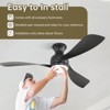 52'' Ceiling Fans with Lights and Remote Low Profile Ceiling Fan Dimmable LED Quiet DC Motor Flush Mount Ceiling Fan for Indoor Outdoor Bedroom Patio - 4 of 4