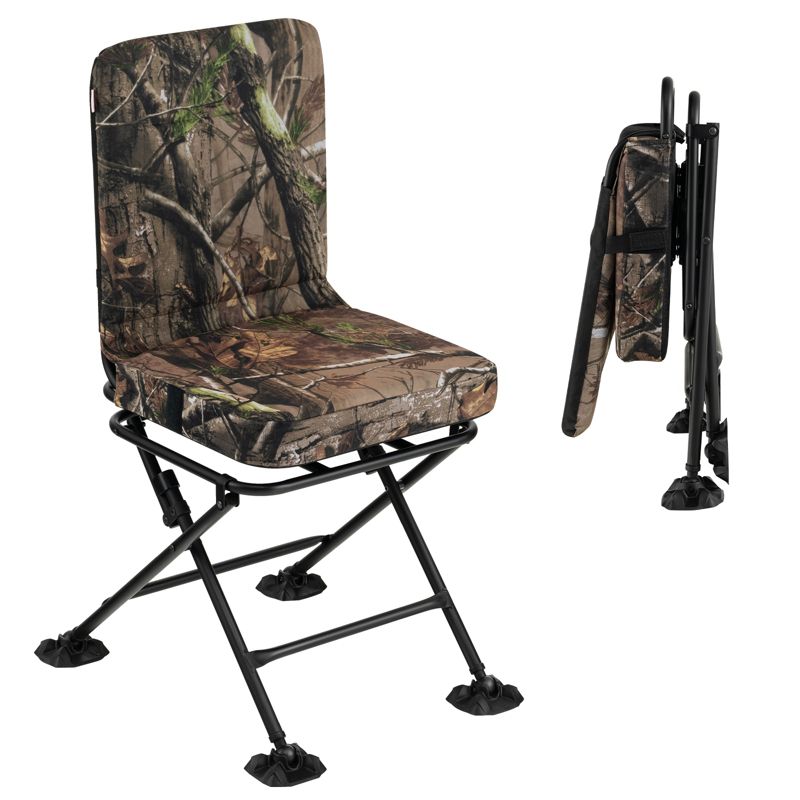 Costway Folding Silent Swivel Blind 360°Swivel Hunting Chair w/All-terrain Foot Pads, 1 of 11