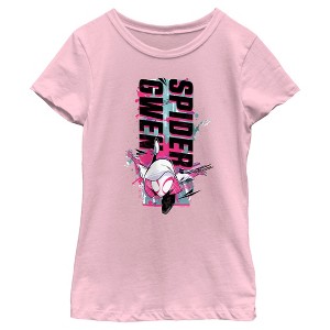 Girl's Spider-Man: Across the Spider-Verse Spider Gwen Paint Splatter T-Shirt - 1 of 4