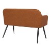 44" Daniella Industrial Bench Steel/Faux Leather Black/Camel - LumiSource: Mid-Century Modern, 500lb Capacity, Oval Shape - 3 of 4