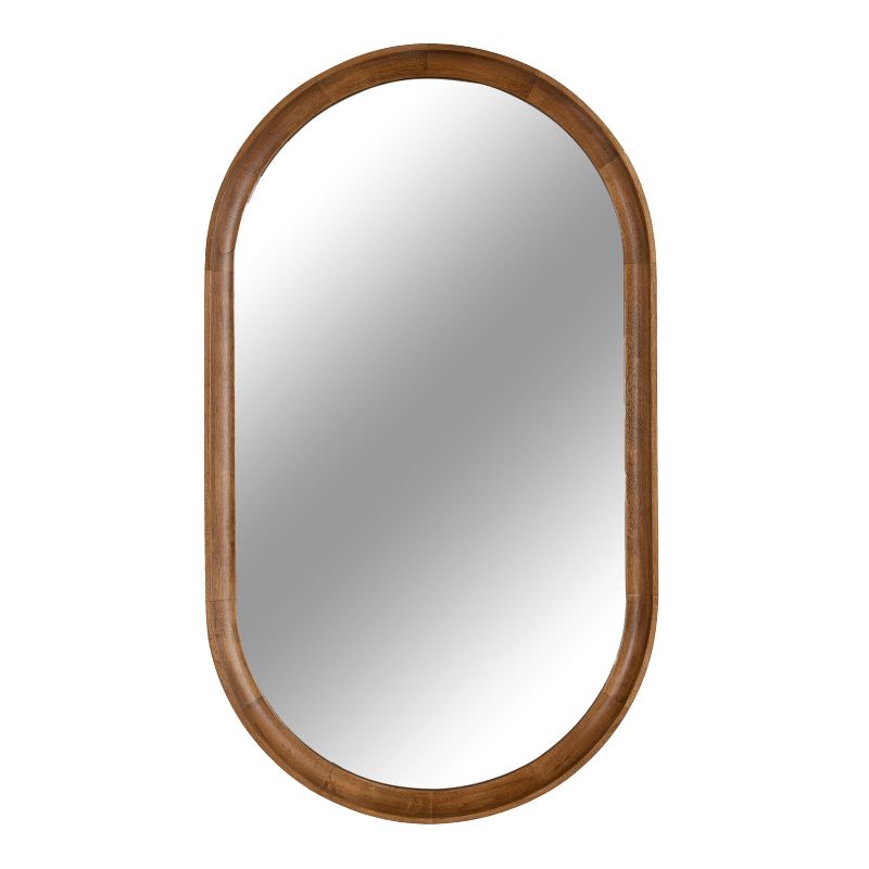 Kate and Laurel Hatherleig Oval Wood Capsule Mirror, 22x38, Rustic Brown, 5 of 10