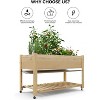 CuisinSmart Raised Garden Bed On Wheels, Elevated Planter Box with Legs and Storage Shelf, Mobile Planter Box for Vegetables, Flowers, Outdoor Patio - 3 of 4