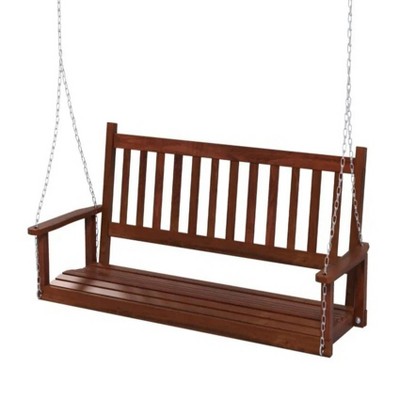 66"3-Person Wooden Outdoor Porch Swing with 800 lbs Weight Capacity
