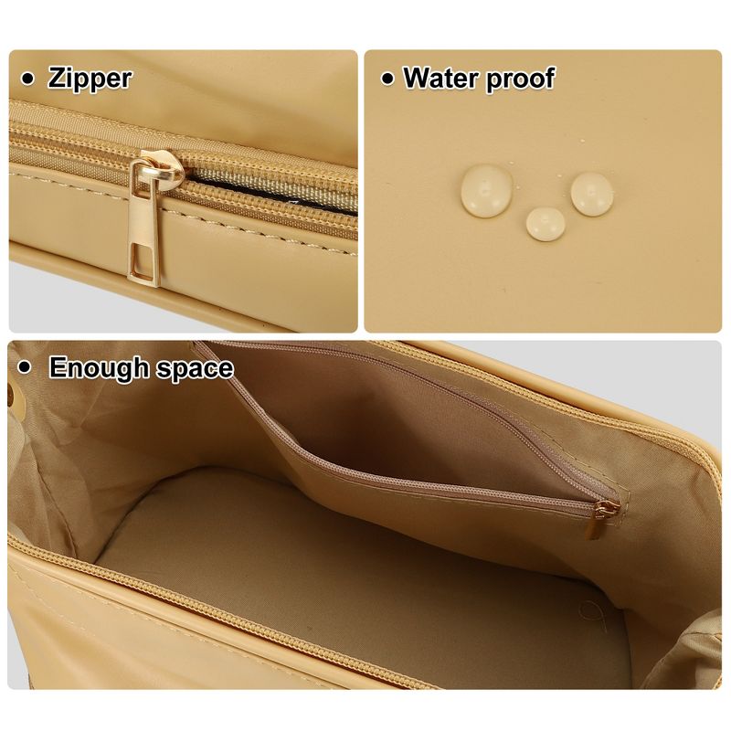 Unique Bargains Cosmetic Travel Bag Makeup Bag Waterproof Organizer Case Toiletry Bag for Women Faux Leather, 3 of 5