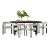 7-Pcs Dining Set for 6 Upholstered Chenille Chairs with 79" Oval Dining Table Modern Design for Dining Room,Kitchen Decor-Tanpinhause - 2 of 4