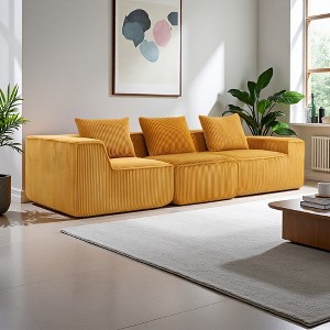 Multi-Person Modular Corduroy Sofa with No Assembly & Corner Design - 1 of 4