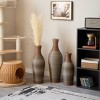 ORRD Set of 3 Hand-Woven Rattan Vases, Brown Floor Vases for Home Decor 20/24/28 Inch, Farmhouse Boho Decorative Vase Set, PVC Woven - 3 of 4