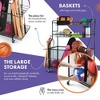 Ball Rack Organizer Holder For Garage - Indoor & Outdoor Large Garage Sports Equipment Organizer With Baskets, Rolling Wheels & Breaks - Homeitusa - 4 of 4