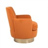 360° swivel upholstered armchair, comfortable reading chair for bedroom, with barrel design and gold stainless steel base - 4 of 4