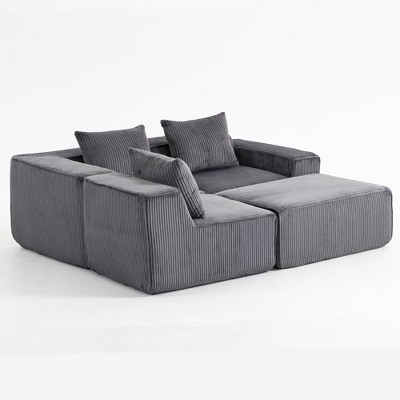 L-shaped modular sofa from side angle
