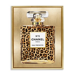Stupell Industries Leopard Pattern Perfume Black Framed Floater Canvas Wall Art - 1 of 4