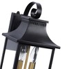 LamQee Large Outdoor Wall Lantern Lights with Dusk to Dawn Sensor, 2-Light Black Exterior Lighting Fixtures with Gold Candle - 4 of 4